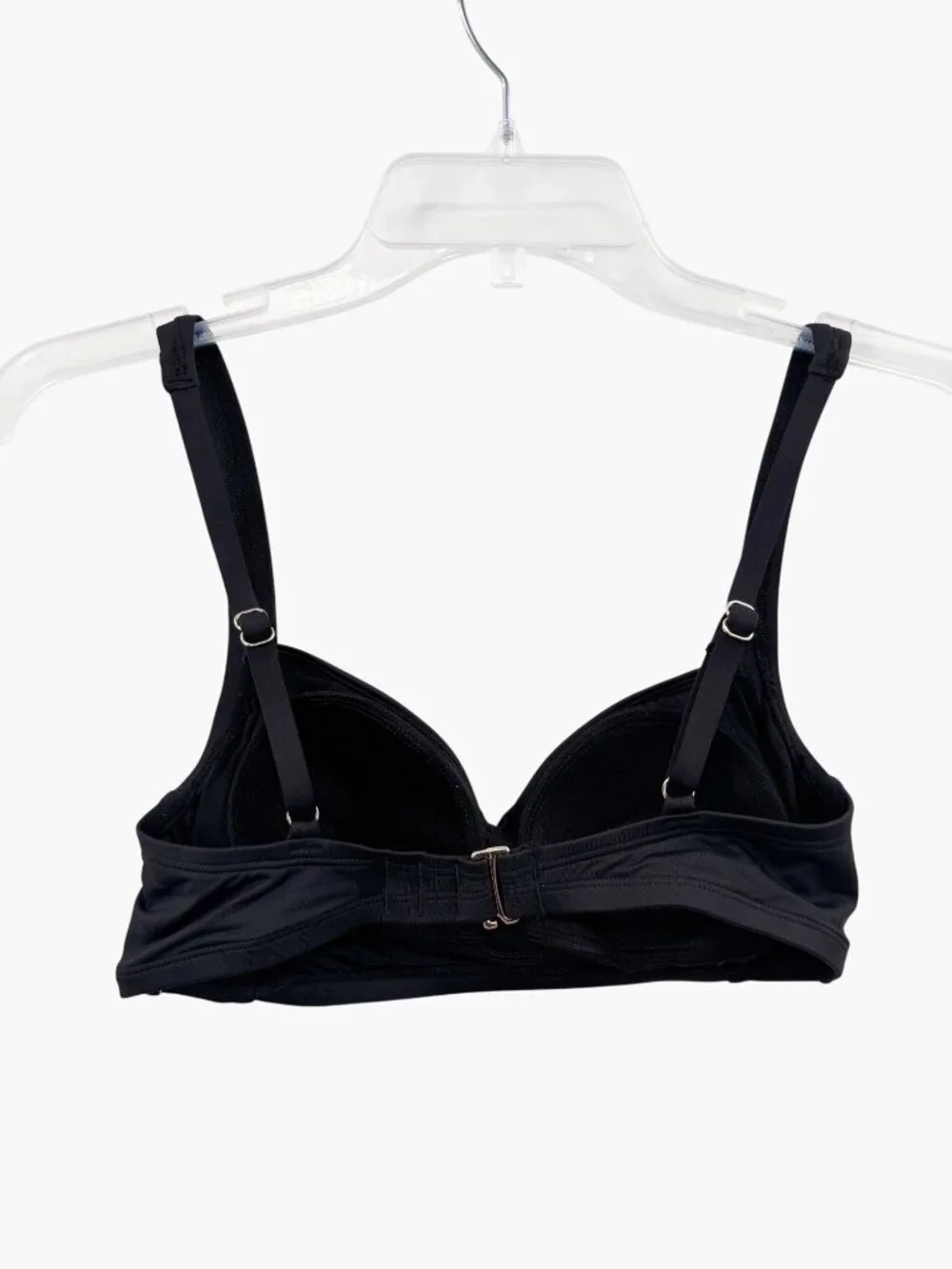 NEW Shade & Shore Smoothing Twist-Front Bralette Bikini Top - Black - Size Small